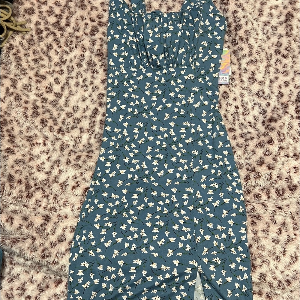 Floral Sleeveless Dress with Slit